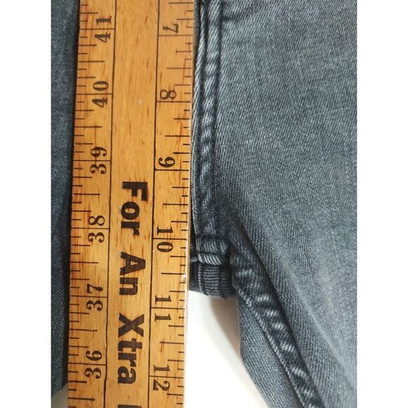 Bershka Women's 00 Super High Rise Cropped Raw Hem Black Denim Jeans - Picture 7 of 9